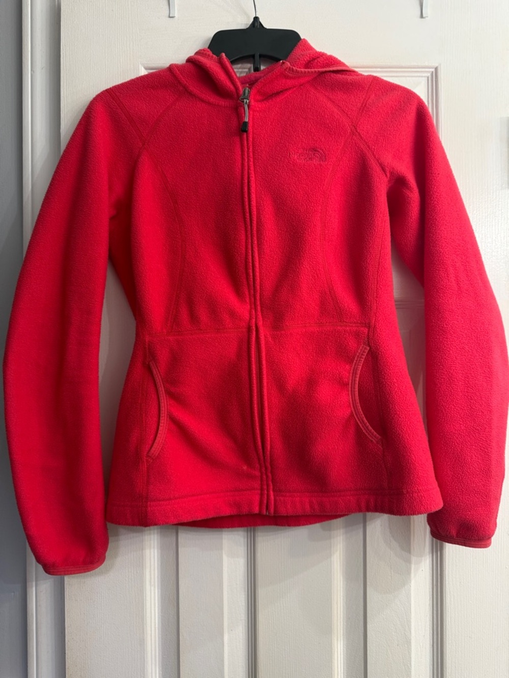 The North Face Bright Pink/red Full‑Zip Hooded Fleece Jacket size XS
